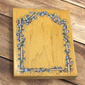 STAMPS HAPPEN 80099 MORNING GLORY FRAME WOOD RUBBER STAMP BY LINDA GRAYSON